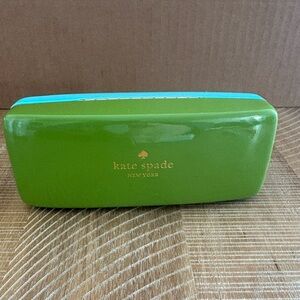 Kate Spade Glasses Case Hard Shell Cleaning Cloth Green Blue